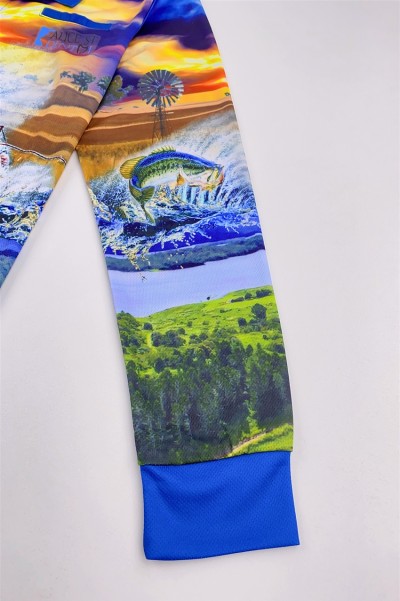 Order Men's Long Sleeve Dye Sublimation Polo Shirt Personal Design Water Sports 3 Button Chest Left Front Chest Pocket Printing Throughout Dye Sublimation Manufacturer 100%Polyester P1428 back view